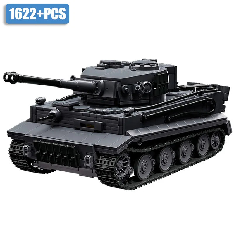 WW2 Military 1/28 Scale Franz Staudegger Tiger Heavy Tank Building Blocks Set War World 2 Tiger Tanks Model Toys For Boys Gifts