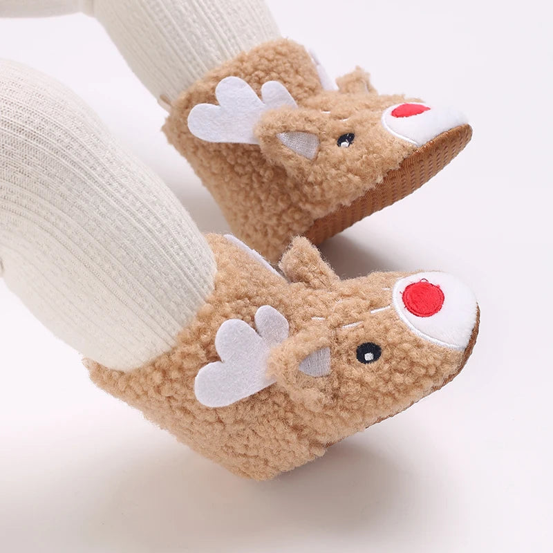 Winter Warm Baby Shoes Children's Shoes 0-1 Year Old Soft Soled Cotton Shoes Men's and Women's Baby Plush Shoes Snow Boots