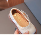 Girls Small Leather Shoes Size 23-36 Soft Bottom Leather Children's Single Shoes Beige Fashion Versatile Children's Baby Shoes