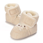 Cute Bear Baby Shoes Cartoon Soft Soled Snow Boots for Infant Boy Girl Autumn Winter Warm Thicken Plush Kids First Walkers 0-18M