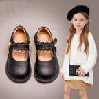 Girls Small Leather Shoes Size 23-36 Soft Bottom Leather Children's Single Shoes Beige Fashion Versatile Children's Baby Shoes