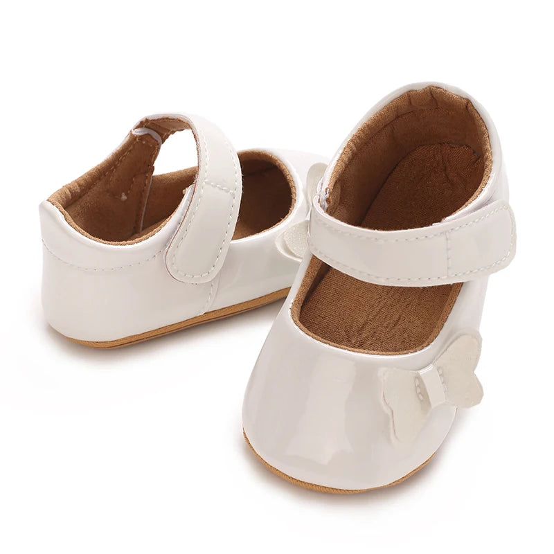 0-12 Months Baby Shoes PU Leather Shallow Mouth Single Shoe Bow Baby Walking Shoes Princess Shoes Baby Shoes