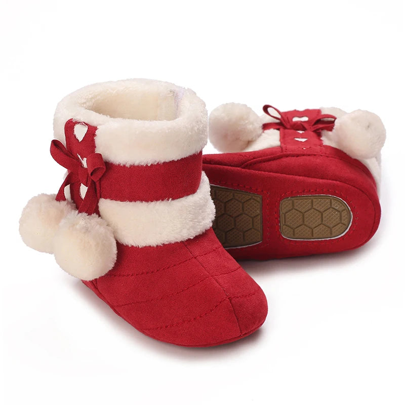 Baby Shoes With Soft Soles For Warmth 0-12 Months Old Baby Cotton Winter Socks and Shoes With Fleece Before Learning To Walk