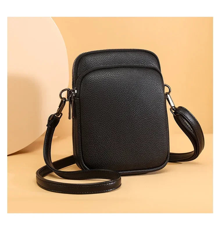 2025New 100% Genuine Cowhide Women's Leather Mobile Phone Bag Crossbody Bags for Women Bag Designer Crossbody Bag Messenger Bags