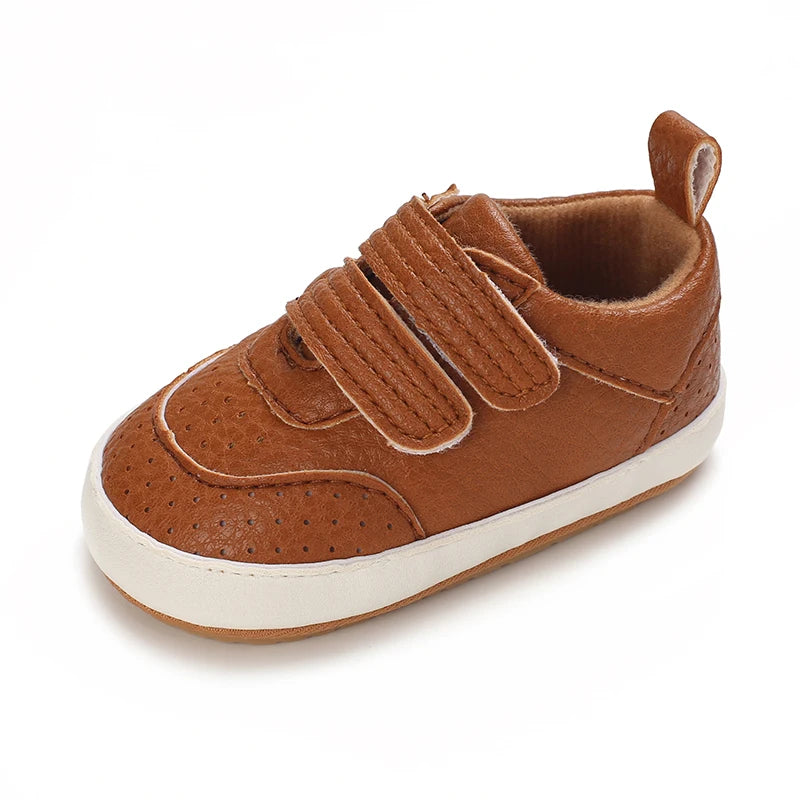 0-1Year New Baby Shoes Retro Leather Boy Girl Shoes Multicolor Toddler Rubber Sole Anti-slip First Walkers Infant Newborn