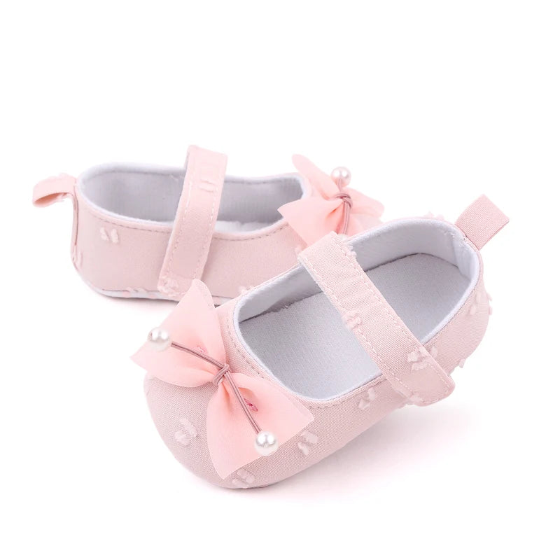 Baby Step Front Shoes Spring and Autumn New Style Girls' Baby Shoes with Korean-style Bowknots and Anti-slip Soft Soles BY2235