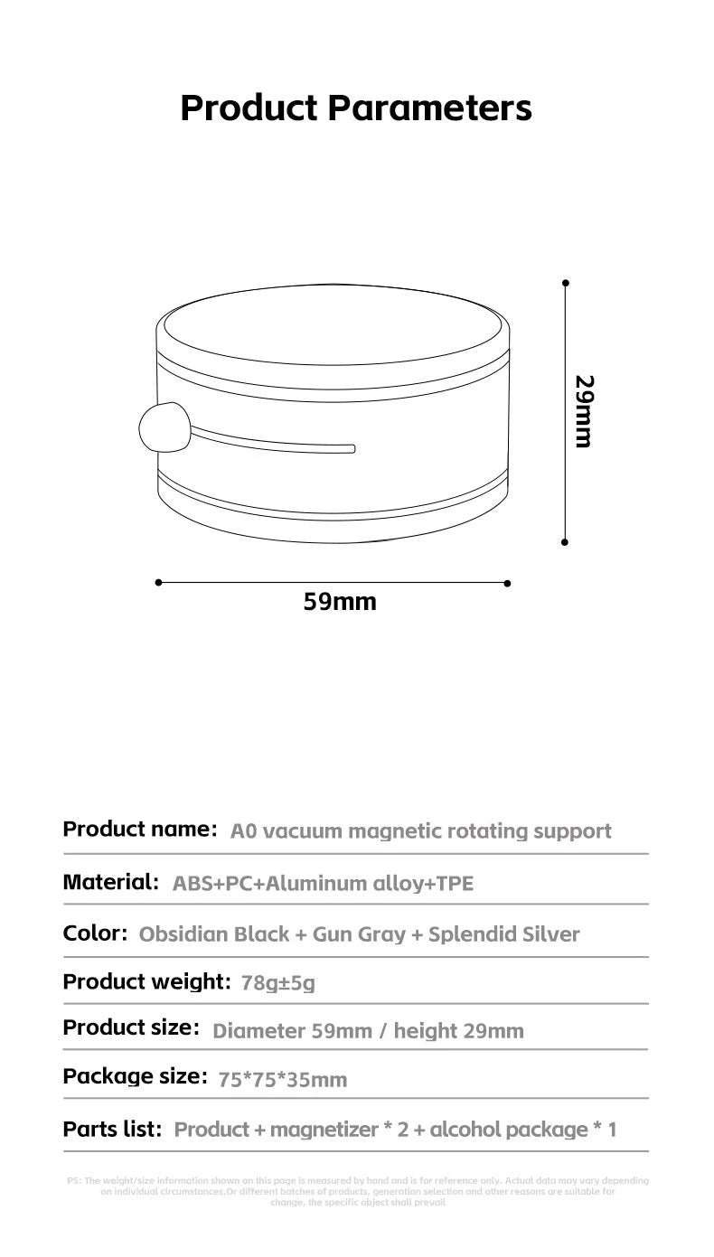 Super Magnetic Phone Stand 360° Rotating Desktop Car Holder Vacuum Adsorption Strong Magnetism Car Mount Phone Holder