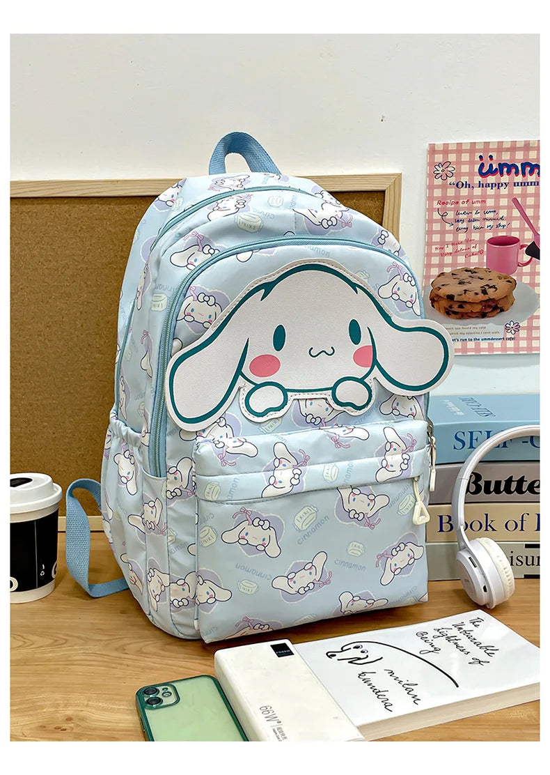 Sanrio Start Of School Season Backpack Anime Kuromi Cinnamoroll Student Bag Large Capacity Women Bag For Children Girls Gift ﻿