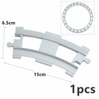 City View Large Building Bricks Wheel Bridge Big Size Track Bricks Train Straight Curved Switch Railway Compatible Duploes Toys