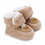 Cute Bear Baby Shoes Cartoon Soft Soled Snow Boots for Infant Boy Girl Autumn Winter Warm Thicken Plush Kids First Walkers 0-18M