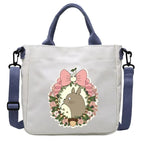 Cartoon Totoro Canvas Women Bag Boys Girl Simple Light Handbag Tote Bags Cute Cartoon Anime Crossbody Shoulder Packet Gift