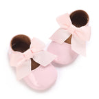 Baby Shoes Bowknot Rubber Sole Anti-slip PU Ballet Slippers Baby Girl Dress Shoes First Walker Toddler Crib Shoes