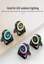 New Cell Phone Holder Stand With Bluetooth 4 IN 1 Wireless Induction Audio Speaker 360° Rotation Stand with LED