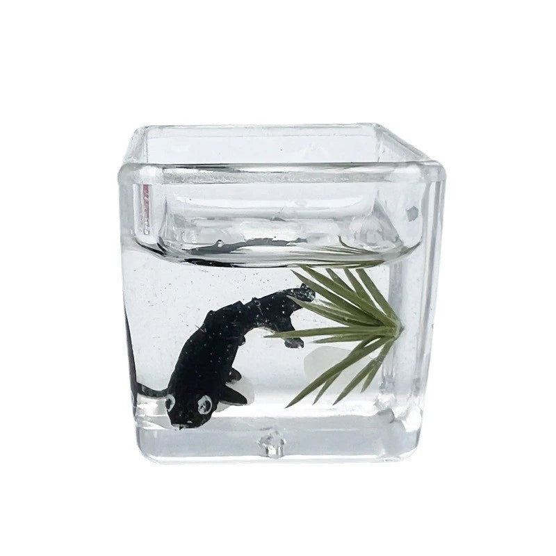 1:12 Miniature Model Mini Fish Tank Bowl Simulation Aquarium Scene Model For Home Desktop Ornament Dollhouse Toys Decoration