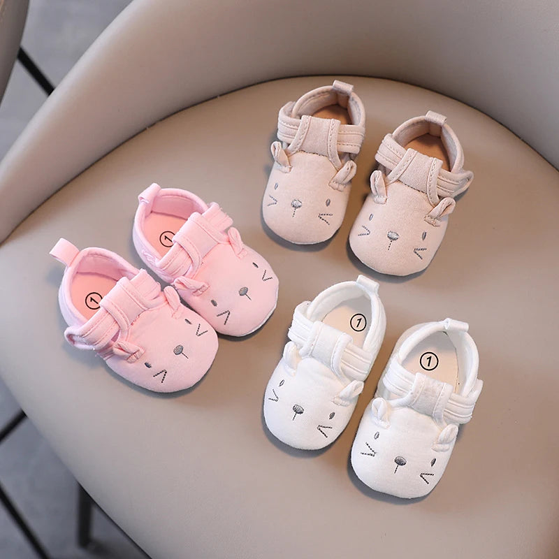 NEW Classic baby shoes for boys and girls cute animal casual flat shoes the first baby cotton non slip and warm walking shoes ﻿