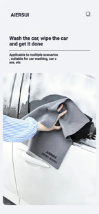 Car Wash Towel High Absorbency Automotive Interior Cleaning Cloth Suede/Coral Velour Double-Sided Material Lint-Free