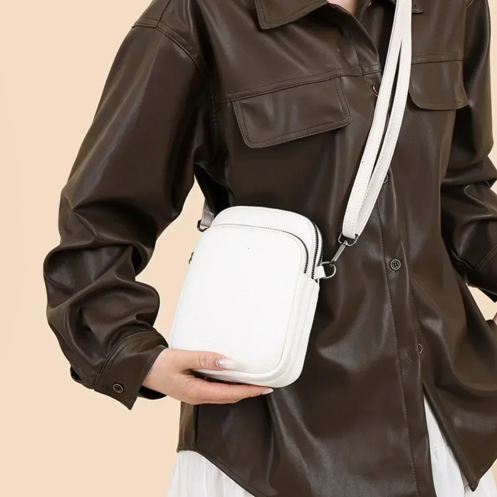 2025New 100% Genuine Cowhide Women's Leather Mobile Phone Bag Crossbody Bags for Women Bag Designer Crossbody Bag Messenger Bags