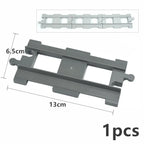 Big Size Track Bricks Train Straight Curved Switch Railway City View  Large Building Bricks Wheel Bridge Toys Compatible Duploes