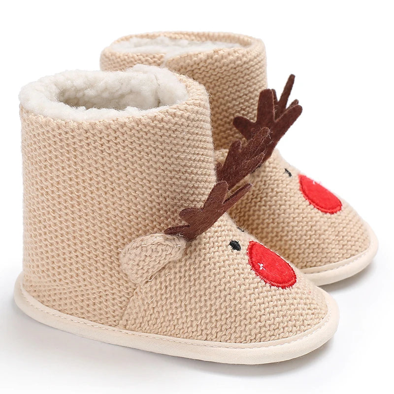 Winter Warm Baby Shoes Children's Shoes 0-1 Year Old Soft Soled Cotton Shoes Men's and Women's Baby Plush Shoes Snow Boots