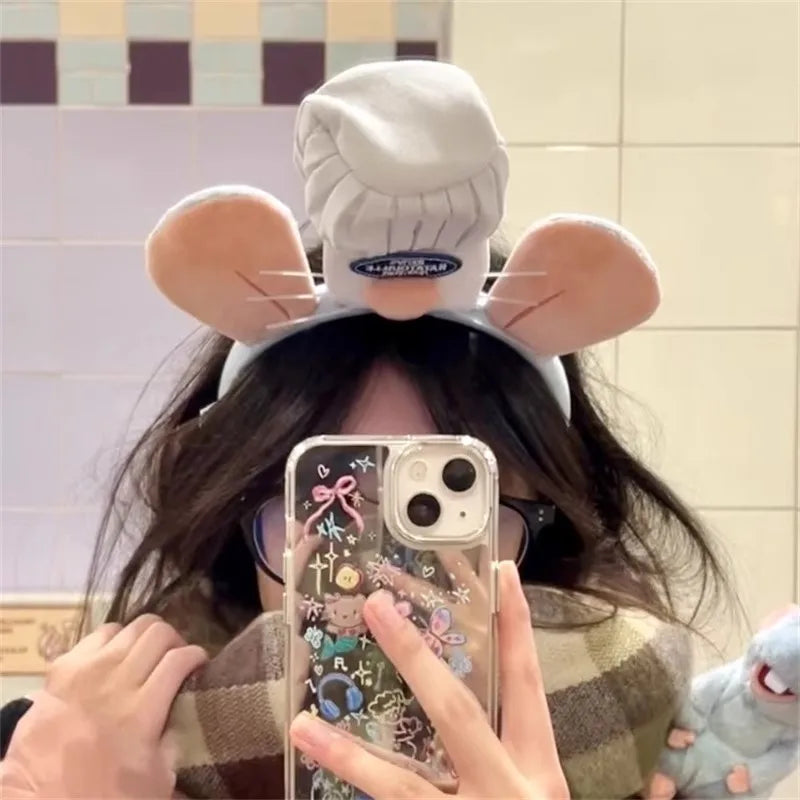 Kawaii Cartoon Hairband Ratatouilleing Cute Headband Ratatouille Hairpin Mouse Ears Headdress Girl Kids Party Gift Toys