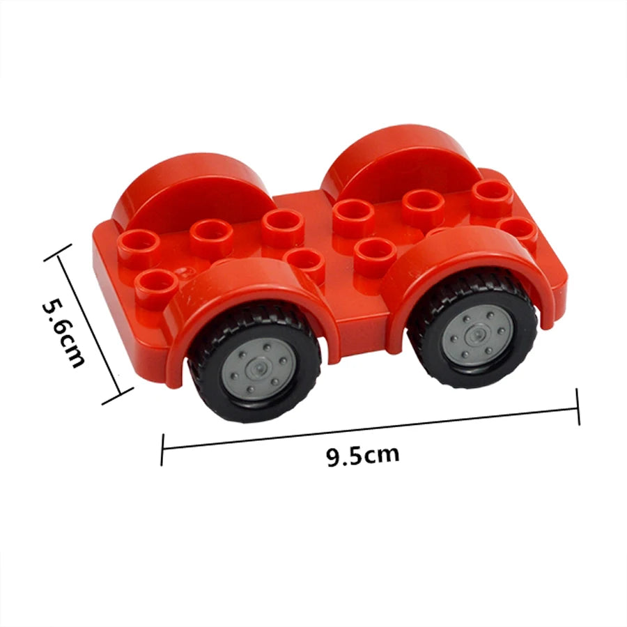 Big Size Track Bricks Train Straight Curved Switch Railway City View  Large Building Bricks Wheel Bridge Toys Compatible Duploes