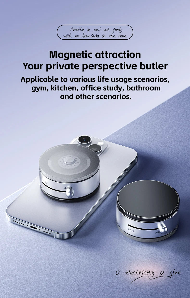 Super Magnetic Phone Stand 360° Rotating Desktop Car Holder Vacuum Adsorption Strong Magnetism Car Mount Phone Holder