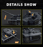 WW2 Military 1/28 Scale Franz Staudegger Tiger Heavy Tank Building Blocks Set War World 2 Tiger Tanks Model Toys For Boys Gifts