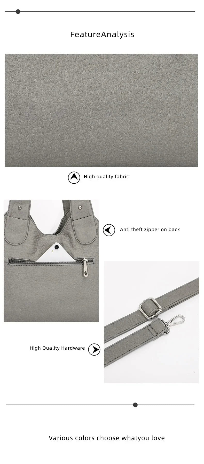 Angelkiss Women Bag Large Handbags Satchel Top-handle PU Shoulder Bag Vintage Dumpling Pack Multi-pockets Shoulder Bags Purse