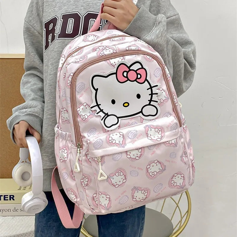 Sanrio Start Of School Season Backpack Anime Kuromi Cinnamoroll Student Bag Large Capacity Women Bag For Children Girls Gift ﻿