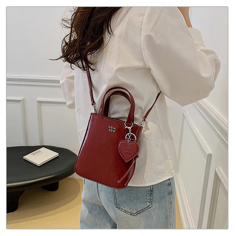 Korean Women Bag Silver Mini Small Square Bag Texture Vogue Versatile Shoulder Purses Crossbody Bag Lady Handbags