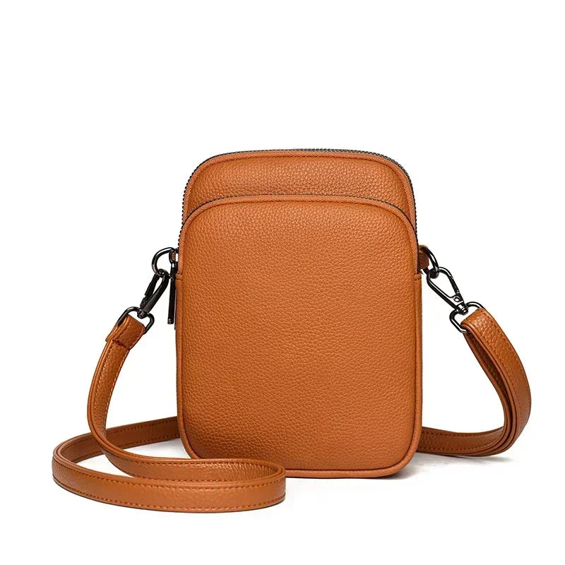 2025New 100% Genuine Cowhide Women's Leather Mobile Phone Bag Crossbody Bags for Women Bag Designer Crossbody Bag Messenger Bags