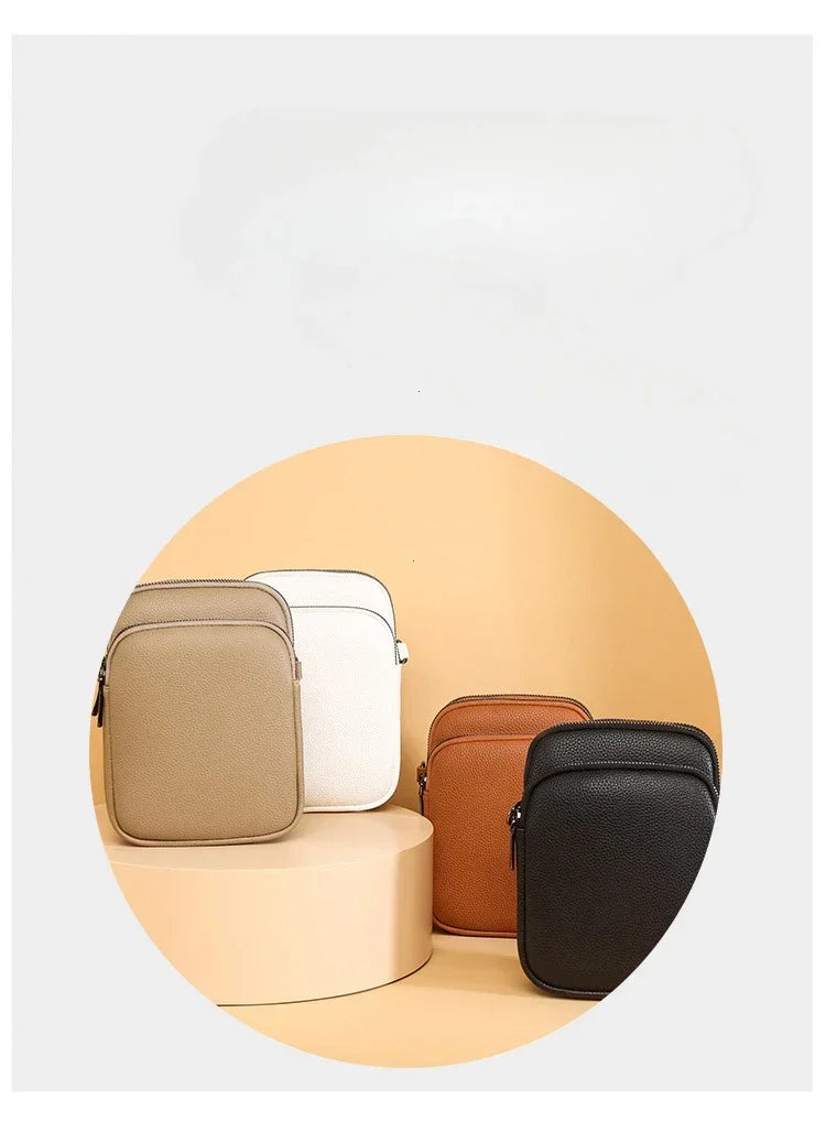 2025New 100% Genuine Cowhide Women's Leather Mobile Phone Bag Crossbody Bags for Women Bag Designer Crossbody Bag Messenger Bags