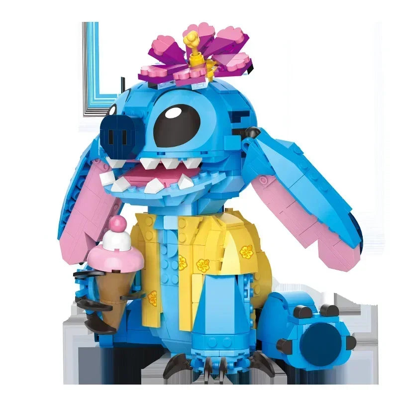New Stitch Angel CP Building Blocks 2025 - Large Piece Cartoon Toys with Moving Ears Kids Assembly Gift for Boys Girls Birthday