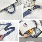 Cartoon Totoro Canvas Women Bag Boys Girl Simple Light Handbag Tote Bags Cute Cartoon Anime Crossbody Shoulder Packet Gift