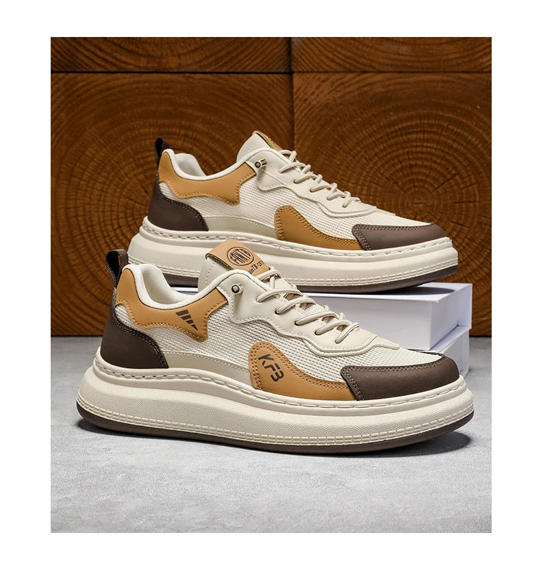 casual shoes fashion men's four season breathable comfortable outdoor thick sole anti slip wear-resistant versatile casual shoes