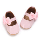 0-1 Year Old Baby Walking Shoes PU Leather Soft Sole Anti Slip Butterfly Bow Newborn Baby Shoes Breathable Anti Slip