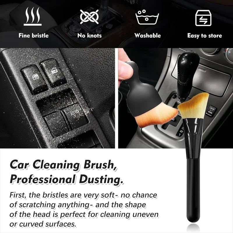 2pcs Multipurpose Cleaning Brush for Car Interior Air Conditio Outlet Crevice Dust Removal Brushes Office Home Clean Brush Tools