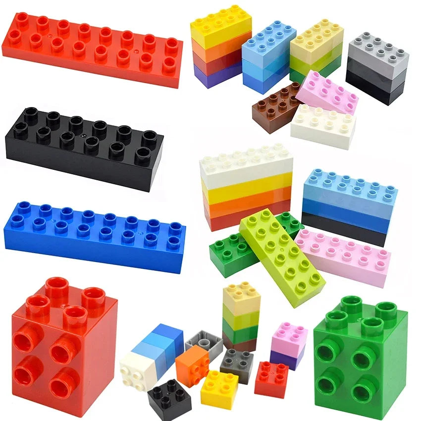 DIY Big Size Bulk Bricks Creative Thick Building Blocks Educational Kid Toys Slope Thin Large Particles Compatible With Duploes