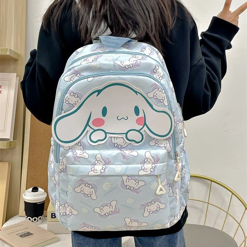 Sanrio Start Of School Season Backpack Anime Kuromi Cinnamoroll Student Bag Large Capacity Women Bag For Children Girls Gift ﻿