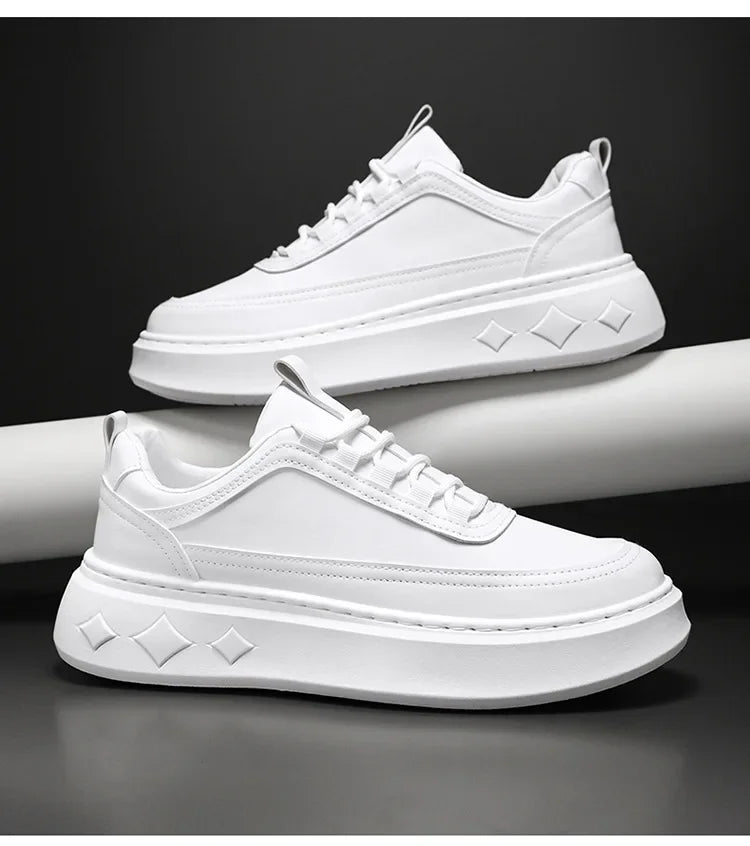 Summer Increase Height Men Shoes The New Breathable  Thick Sole Sneakers Casual  High Quality White Shoes