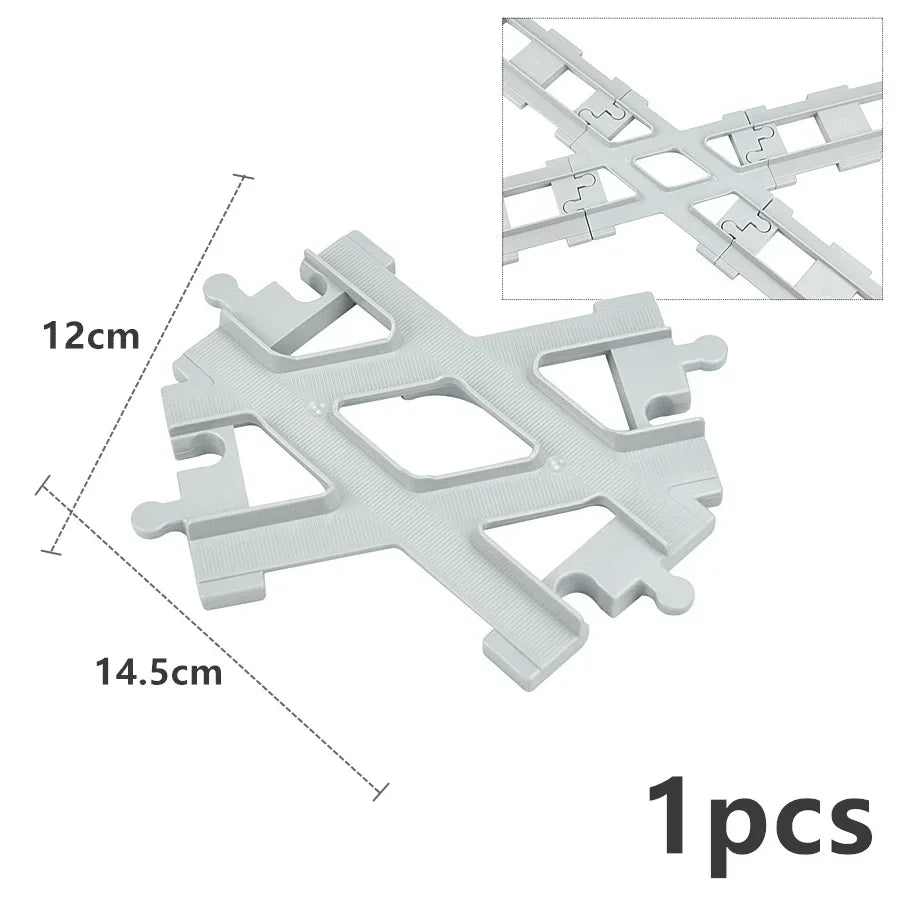 City View Large Building Bricks Wheel Bridge Big Size Track Bricks Train Straight Curved Switch Railway Compatible Duploes Toys