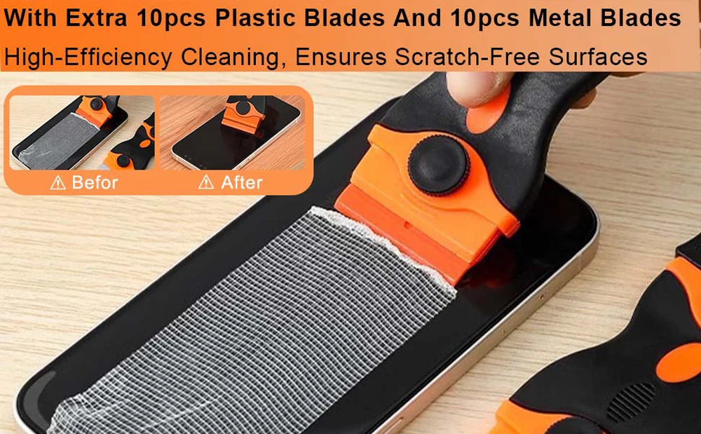 Plastic & Metal Razor Blade Scraper, Window Glass Cleaner, Vinyl Film & Adhesive Remover Tool for Car Home Clean Scraper tool