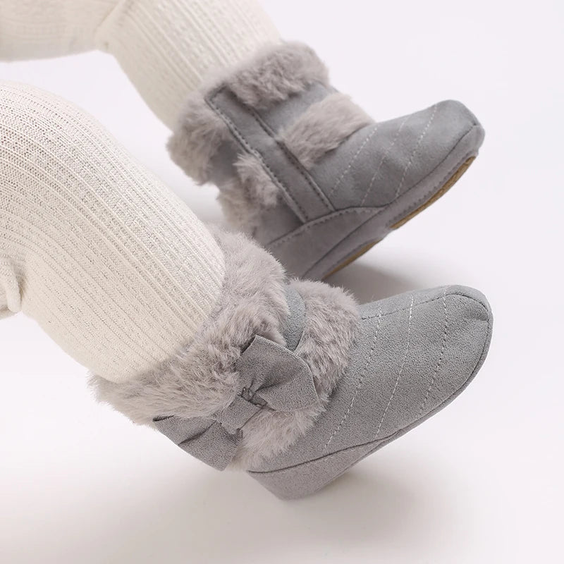 Baby Shoes With Soft Soles For Warmth 0-12 Months Old Baby Cotton Winter Socks and Shoes With Fleece Before Learning To Walk