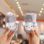 Cute Bear Baby Shoes Cartoon Soft Soled Snow Boots for Infant Boy Girl Autumn Winter Warm Thicken Plush Kids First Walkers 0-18M