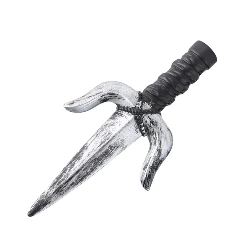 48.5cm/19.09in Plastics Fake Blood Knife Party Supplies Weapon Props Model Halloween Cosplay Funny Gift Collectible Outdoor Toys