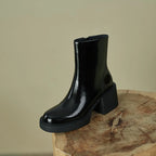 2021 New White Winter Women Shoes Genuine Leather Women Boots Platform Chunky Boots Women Solid Women Shoes High Heel Boots
