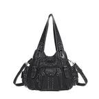 Angelkiss Women Bag Large Handbags Satchel Top-handle PU Shoulder Bag Vintage Dumpling Pack Multi-pockets Shoulder Bags Purse
