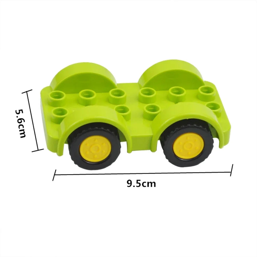 City View Large Building Bricks Wheel Bridge Big Size Track Bricks Train Straight Curved Switch Railway Compatible Duploes Toys