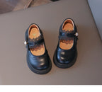 Girls Small Leather Shoes Size 23-36 Soft Bottom Leather Children's Single Shoes Beige Fashion Versatile Children's Baby Shoes