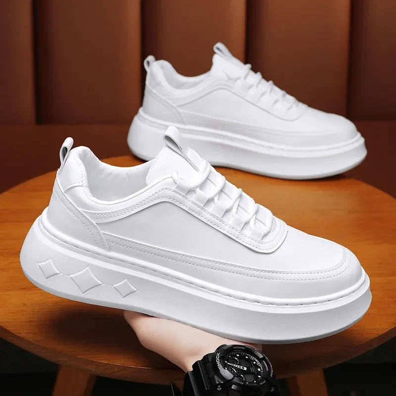 Summer Increase Height Men Shoes The New Breathable  Thick Sole Sneakers Casual  High Quality White Shoes